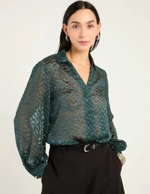 Blusa Chico's manga larga para mujer