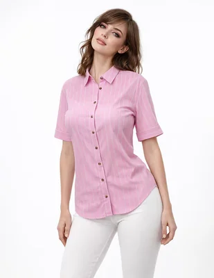 Blusa camisera Biography manga corta para mujer