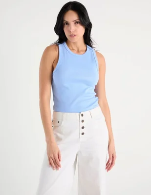 Top Petite Studio cuello redondo tirante ancho