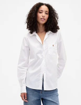 Camisa de algodón manga larga para mujer