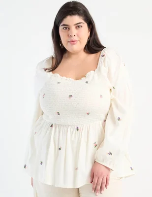 Blusa The Pattern manga larga para mujer