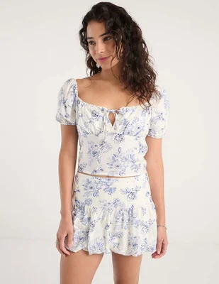 Blusa Coffee Bean manga corta para mujer
