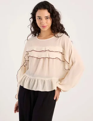 Blusa American Eagle manga larga para mujer