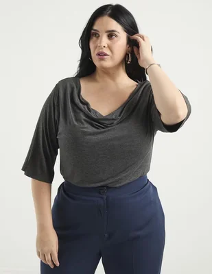 Blusa Lieb Plus manga al codo para mujer
