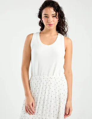 Top coffee bean escote redondo tirante ancho para mujer