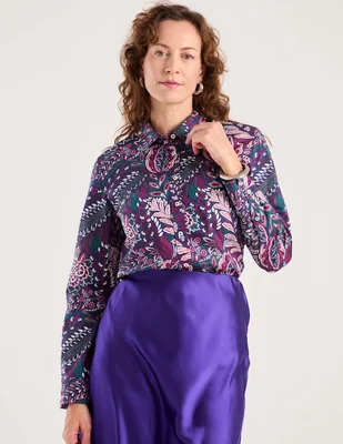 Blusa camisera Talbots manga larga para mujer
