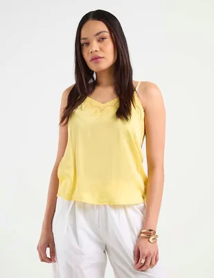 Top Petite Studio escote v tirante delgado