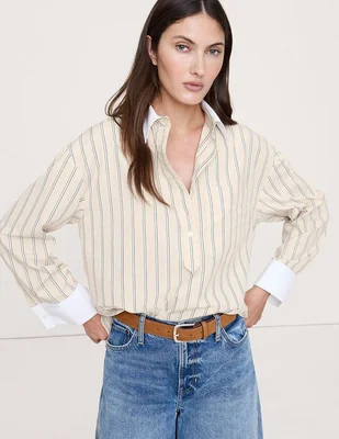 Blusa de algodón manga larga para mujer
