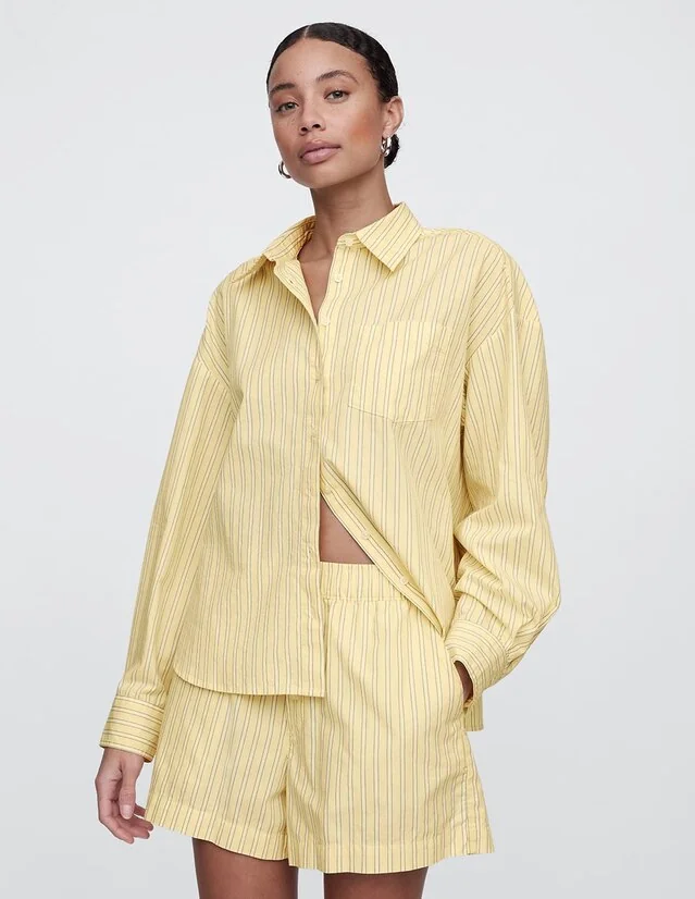 Camisa de algodón manga larga para mujer