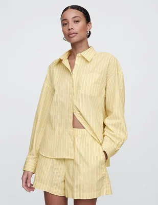 Camisa de algodón manga larga para mujer