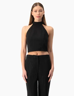 Top ivonne cuello halter escote sin escote tirante sin tirantes