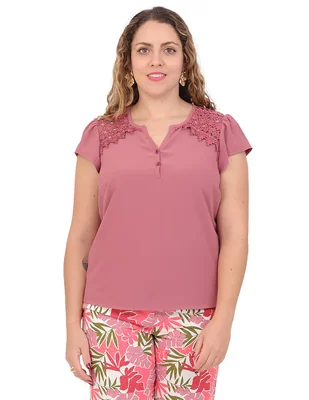 Blusa Duplan Petite manga corta para mujer