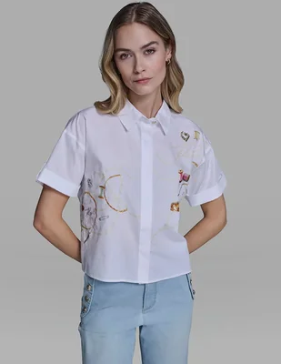 Blusa Karl Lagerfeld Paris manga corta para mujer