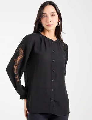 Blusa Chico's manga larga para mujer
