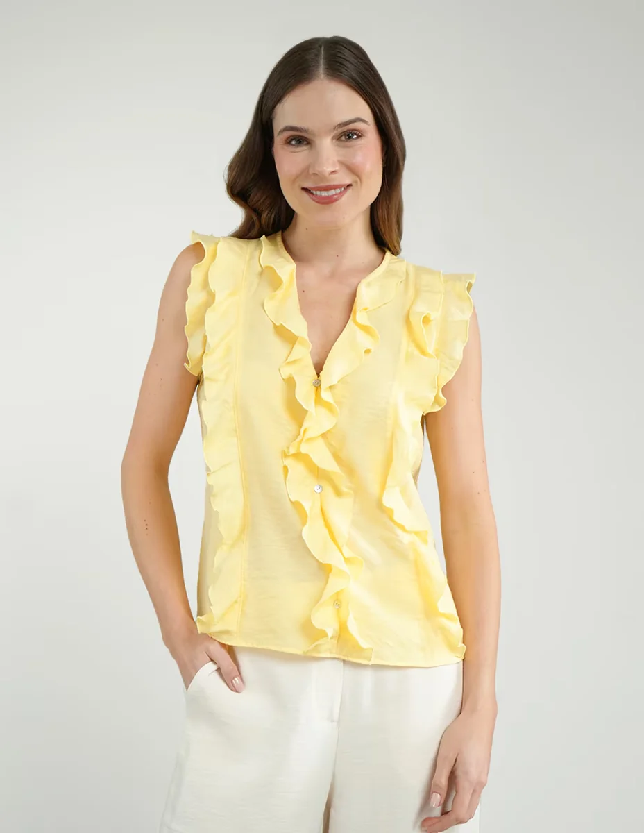 Blusa parallel sin manga para mujer