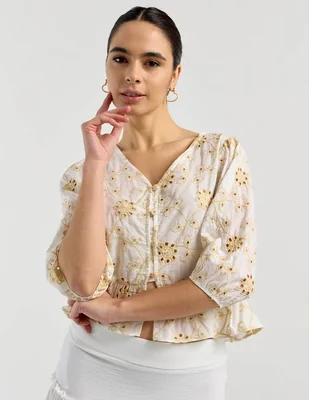 Blusa Petite Studio manga 3/4 para mujer