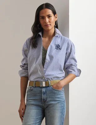 Blusa camisera Lauren Ralph Lauren manga larga para mujer