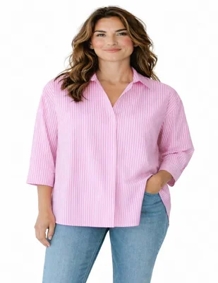 Blusa camisera Merkabá manga 3/4 para mujer