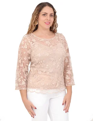 Blusa Duplan Petite manga 3/4 para mujer
