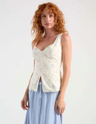 Top Petal + Pup escote V tirante ancho