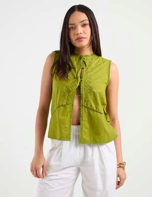 Blusa petite studio sin manga para mujer