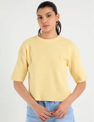 Blusa Coffee Bean manga al codo para mujer