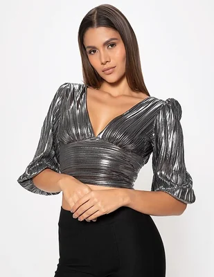 Top Studio F escote V tirante cruzado