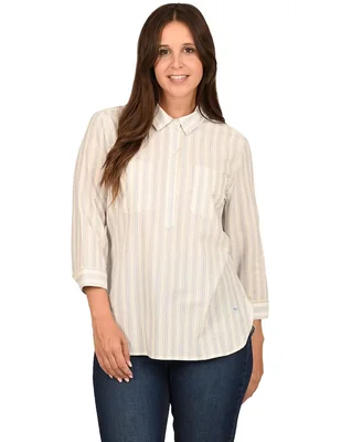 Blusa camisera Ferrioni manga 3/4 para mujer