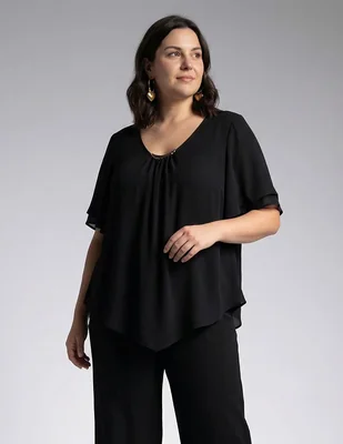 Blusa Davinchy Manga Al Codo para mujer