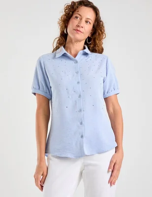 Blusa camisera Delirium manga corta para mujer