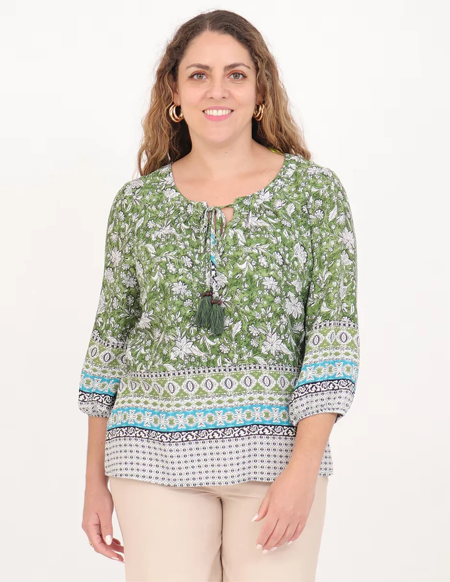 Blusa Duplan Petite manga 3/4 para mujer