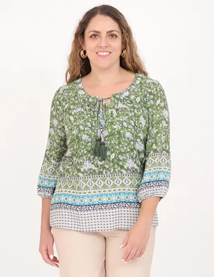 Blusa Duplan Petite manga 3/4 para mujer