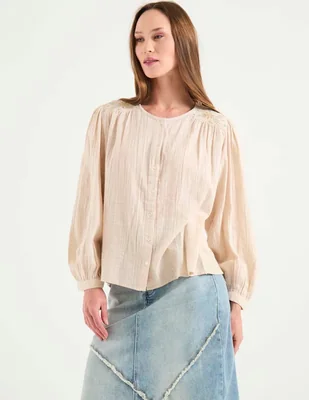 Blusa Indi & Cold manga larga para mujer