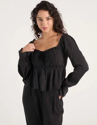 Blusa American Eagle manga larga para mujer