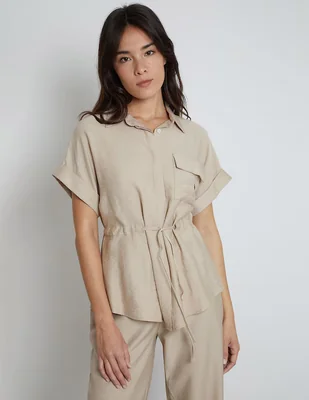 Blusa camisera Trucco manga corta para mujer