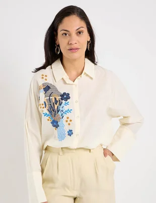 Blusa camisera Lieb manga larga para mujer