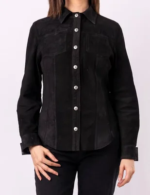 Camisa Pelle Royale de piel manga larga para mujer