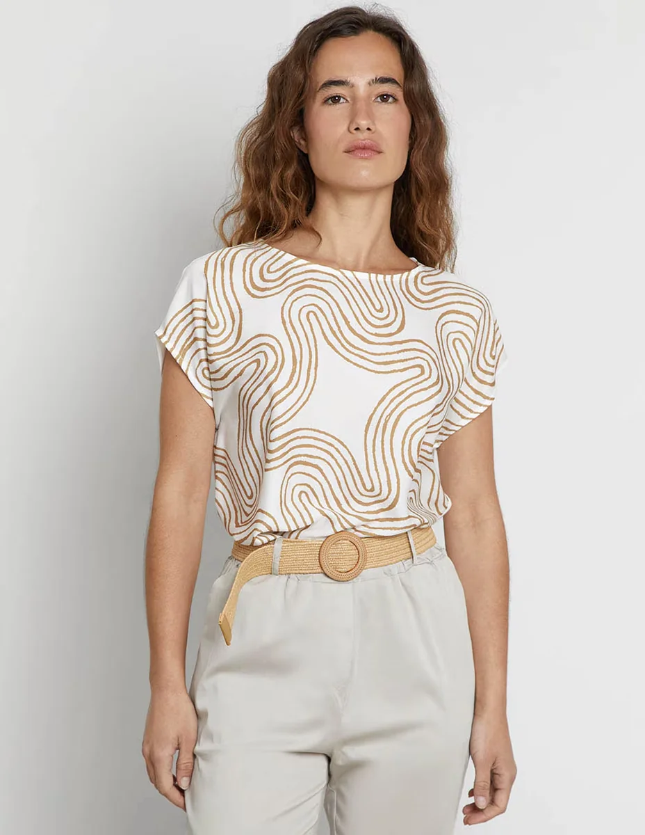 Blusa trucco manga corta para mujer