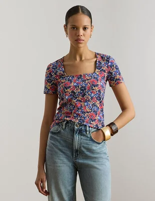 Blusa Lauren Petite manga corta para mujer