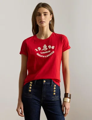 Blusa Lauren Petite manga corta para mujer