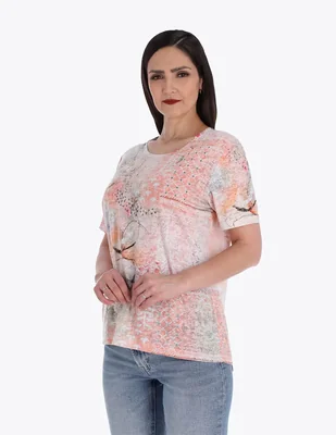 Blusa Charme manga corta para mujer