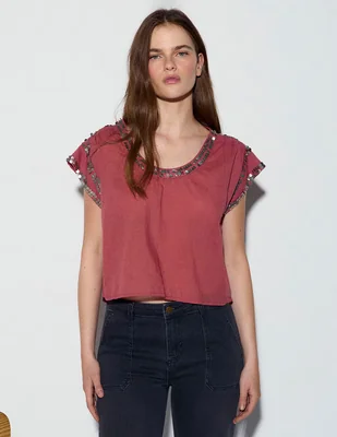 Blusa Renatta&go Spring 26 Manga Corta para mujer