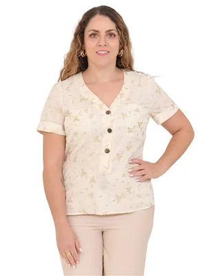 Blusa duplan petite manga corta para mujer