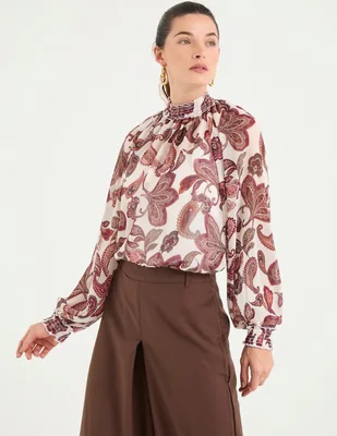 Blusa BCBG manga larga para mujer