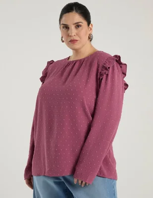 Blusa The Pattern manga larga para mujer