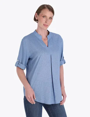 Blusa túnica Charme manga al codo para mujer