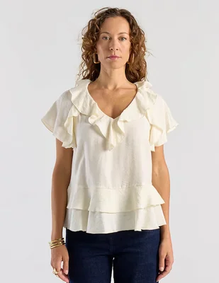 Blusa Lorenza Blau manga corta para mujer