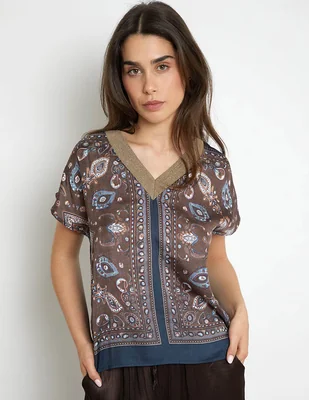 Blusa Trucco manga corta para mujer
