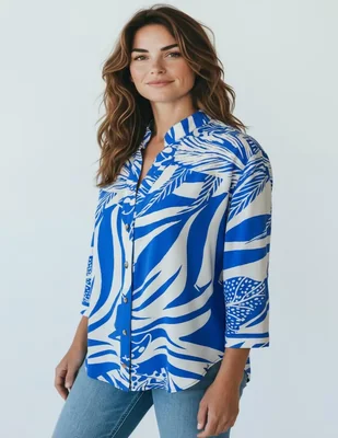 Blusa Merkabá manga 3/4 para mujer