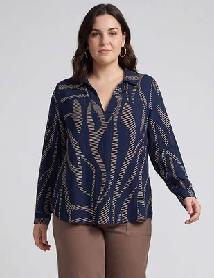 Blusa only carmakoma manga larga para mujer